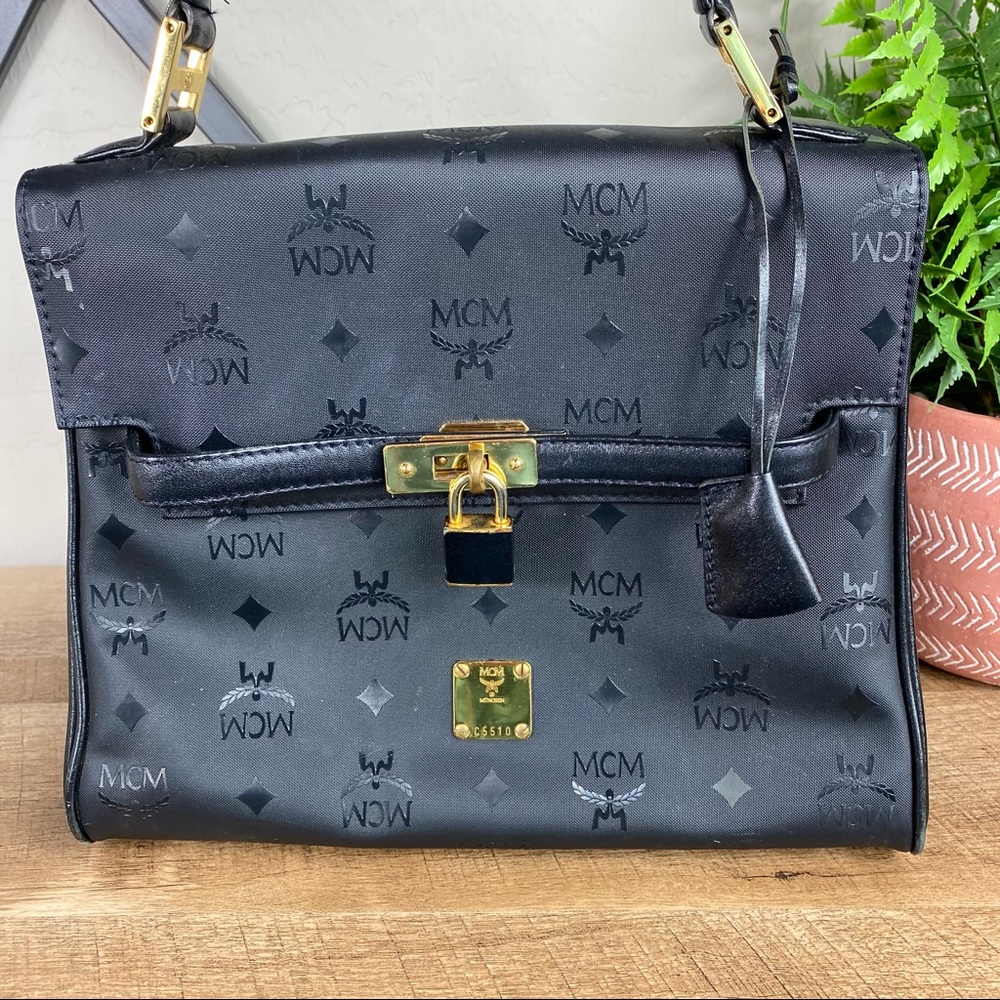 SOLD MCM Vintage Visetos Kelly Top Handle Handbag - Picture 4 of 16